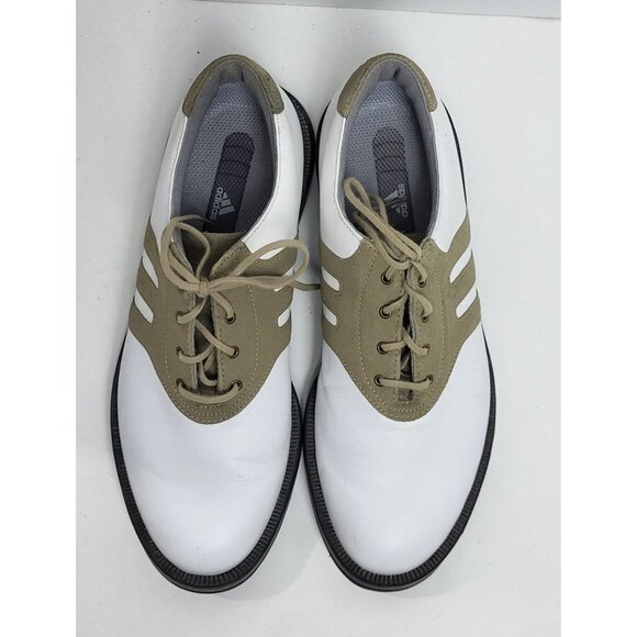 Adidas Mens ZTraxion Golf Shoes Cleats White & Olive Leather Size 7 - Picture 6 of 11